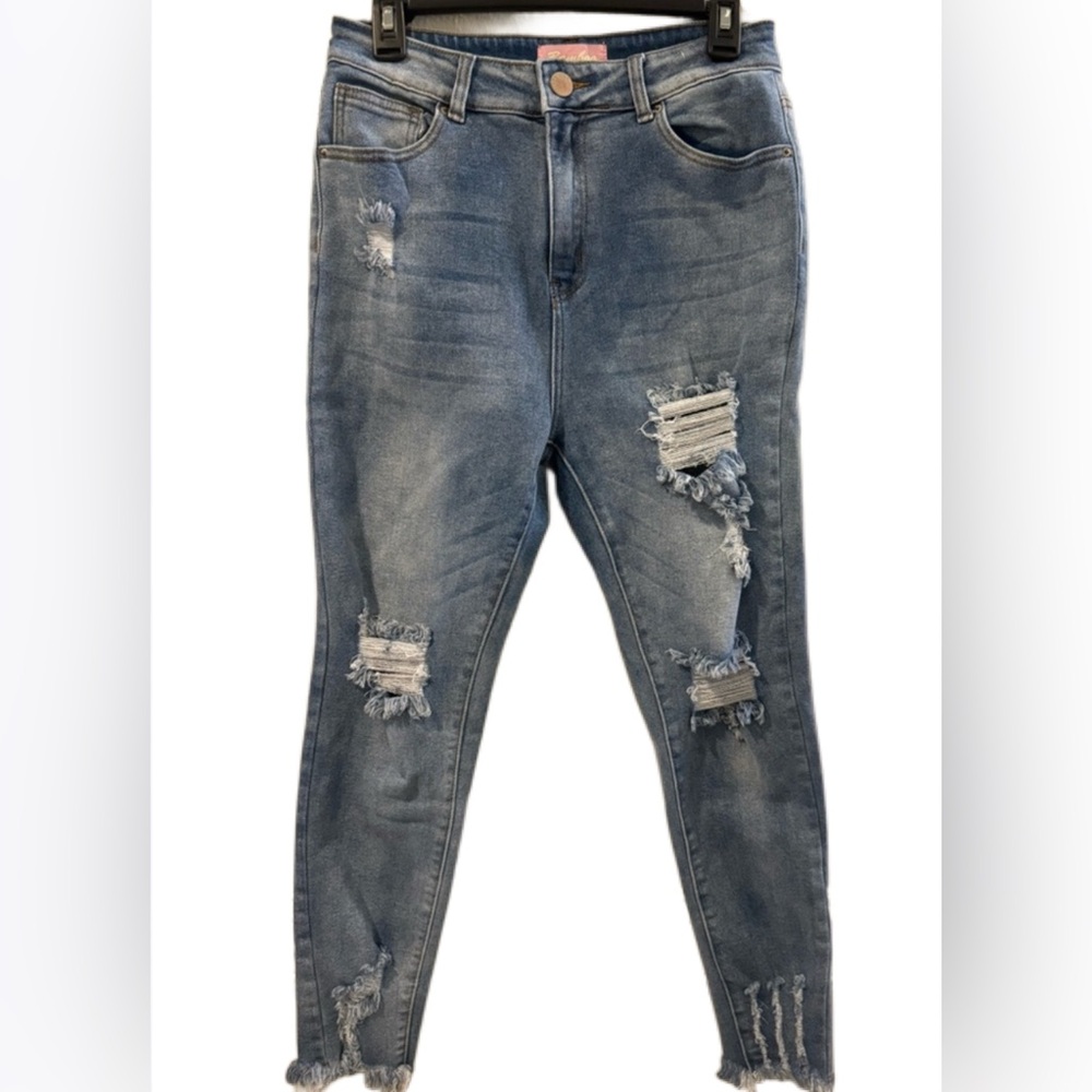 Women’s Bamboo Distressed Skinny Jeans Size 13